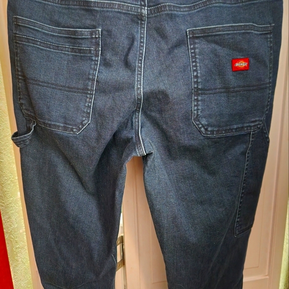 Womens size 16 Dickies relaxed fit stretch blue denim carpenter pants - Picture 3 of 3